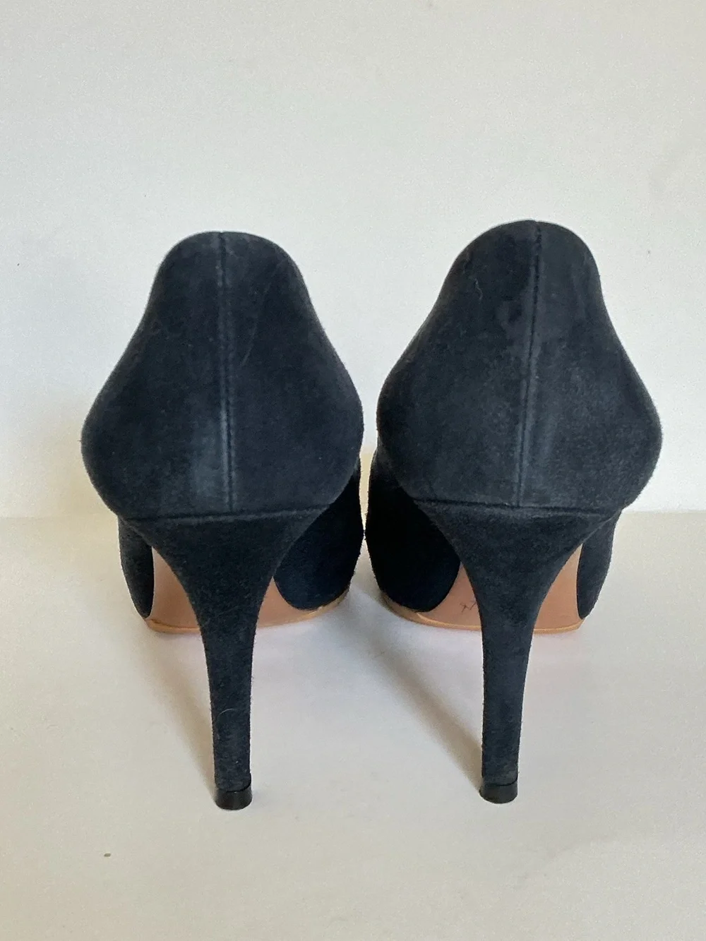 Louis Vuitton Kimono Peep Toe Platform Pumps Navy Suede Size 37